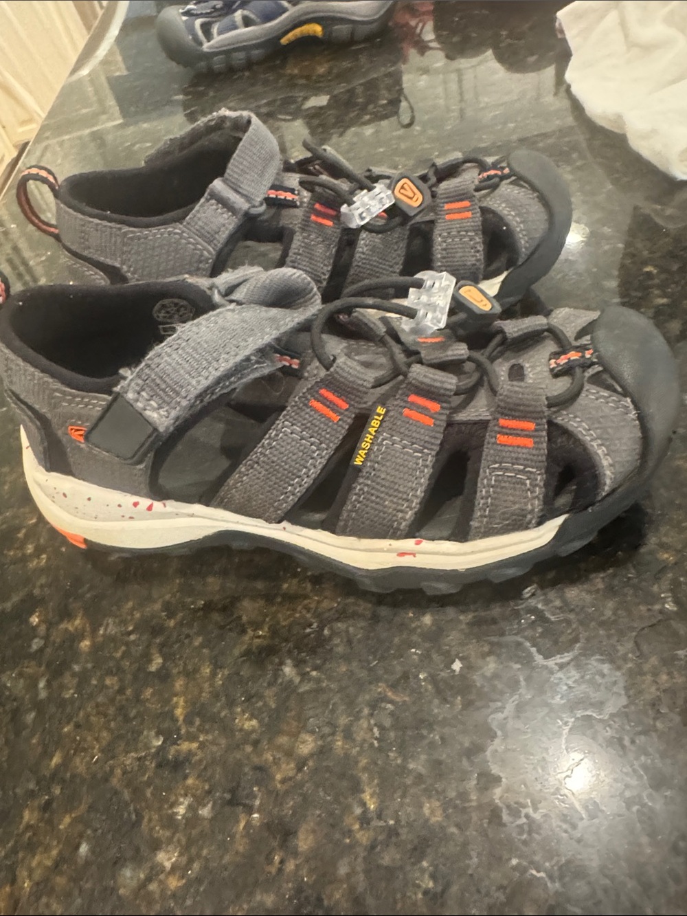 Keen Kids Gray Sandals with Orange Accents